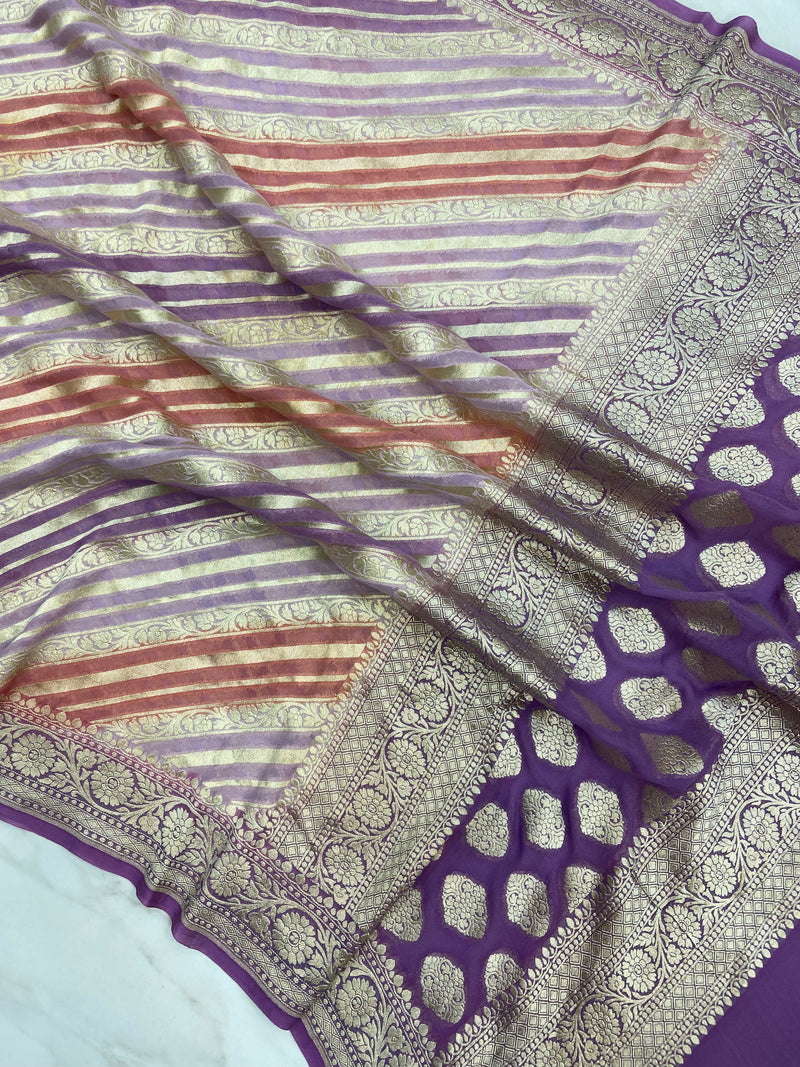 Khaddi Georgette Handloom Banarasi Dupatta - The Handlooms