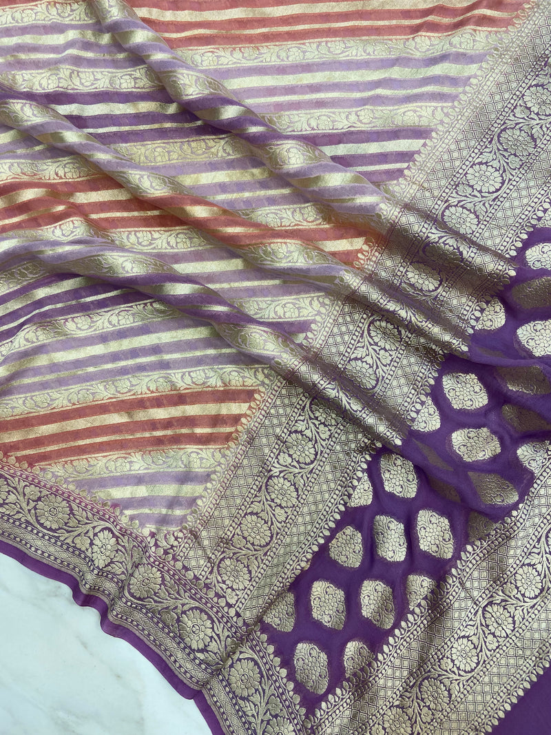 Khaddi Georgette Handloom Banarasi Dupatta - The Handlooms