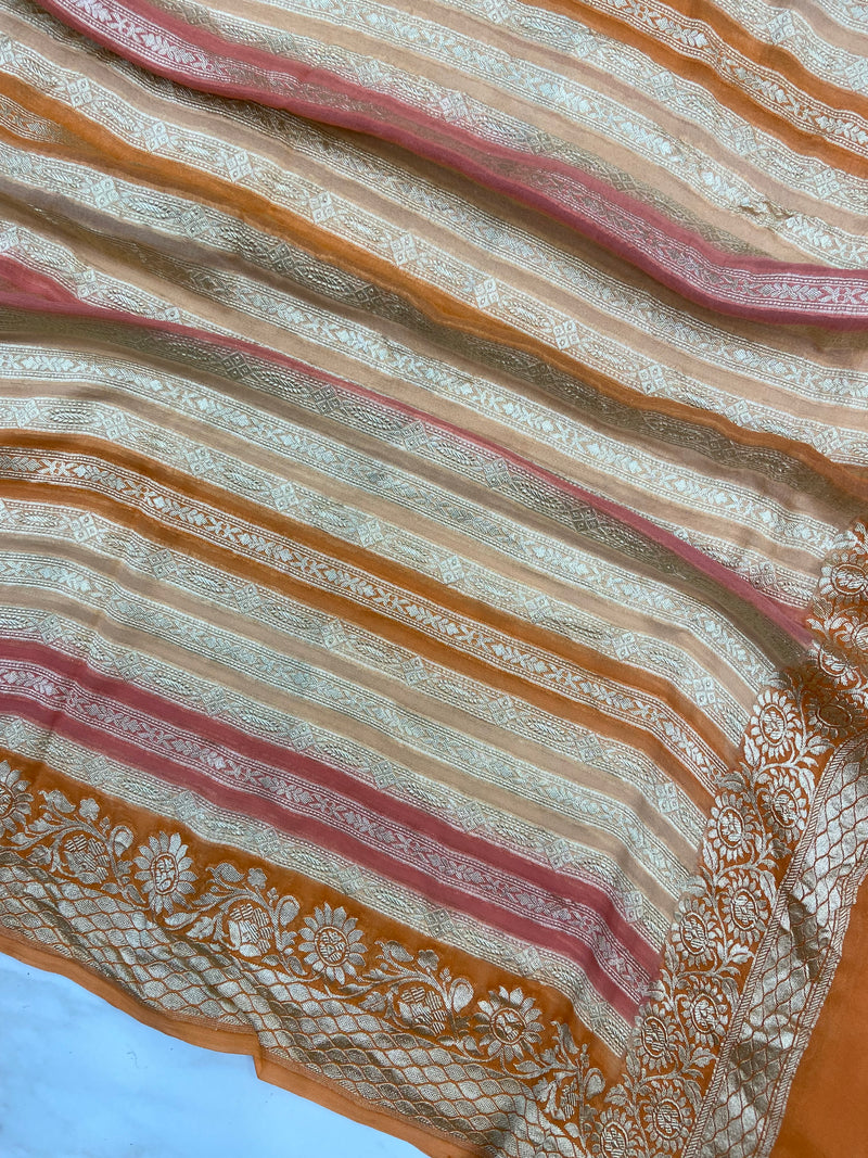 Khaddi Georgette Handloom Banarasi Dupatta - The Handlooms