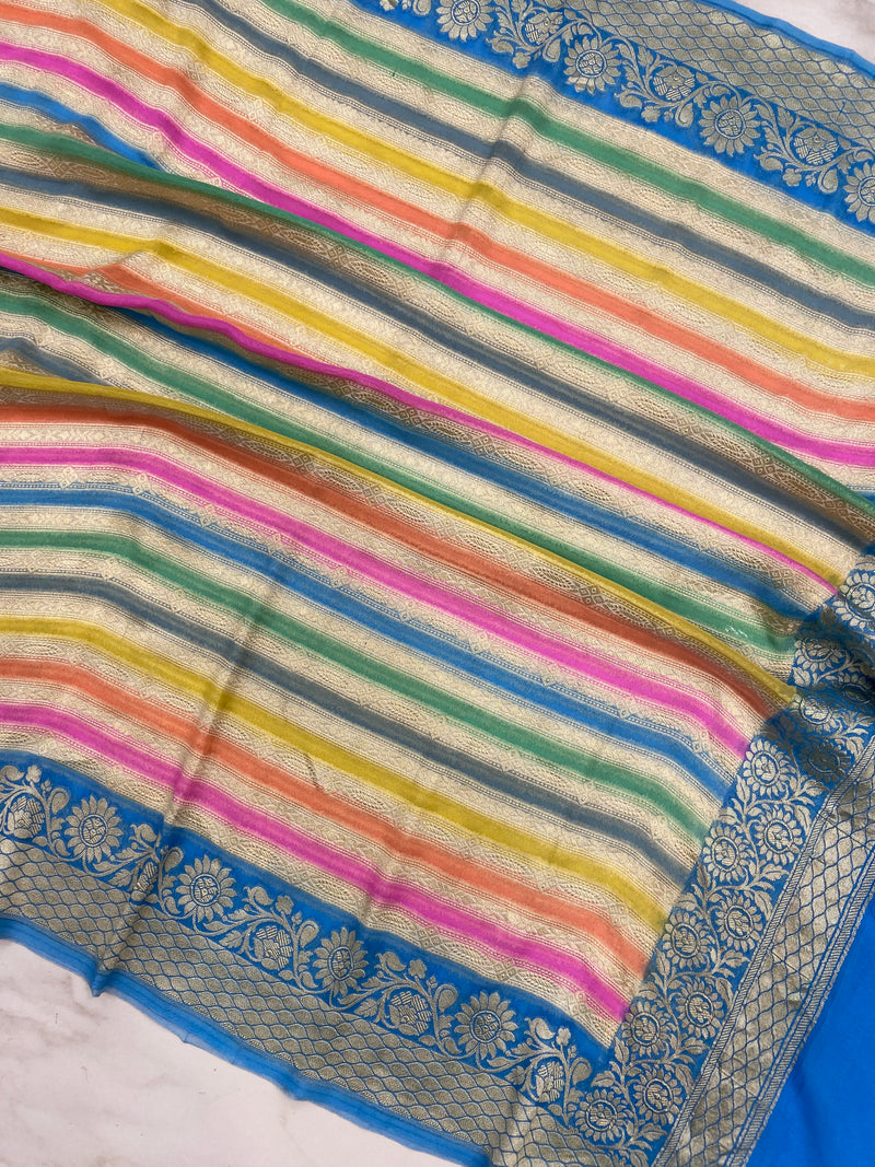 Khaddi Georgette Handloom Banarasi Dupatta - The Handlooms