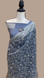 Pure organza Chikankari Handloom Banarasi Saree - The Handlooms
