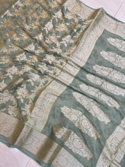 Pure Chiffon Khaddi Banarasi Saree - The Handlooms