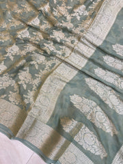 Pure Chiffon Khaddi Banarasi Saree - The Handlooms