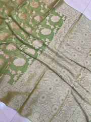Pure Chiffon Khaddi Banarasi Saree - The Handlooms
