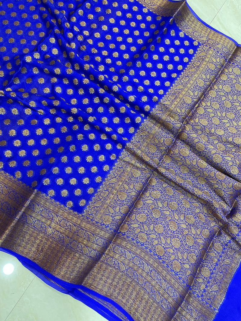 Pure Chiffon Khaddi Banarasi Saree - The Handlooms