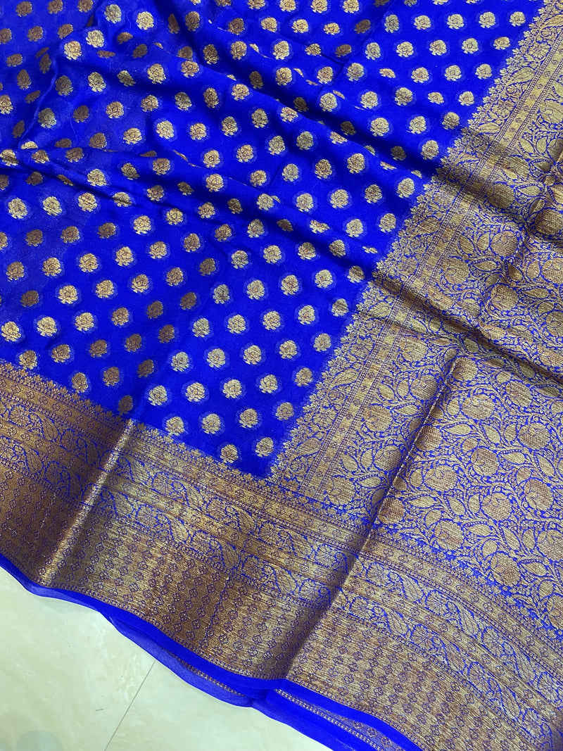 Pure Chiffon Khaddi Banarasi Saree - The Handlooms