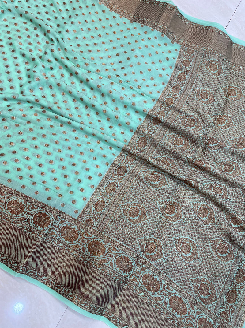 Pure Chiffon Khaddi Banarasi Saree - The Handlooms