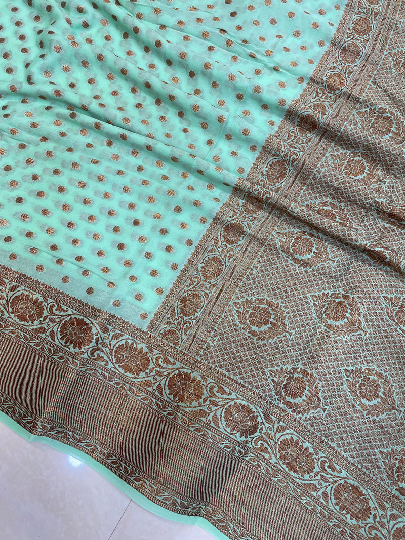 Pure Chiffon Khaddi Banarasi Saree - The Handlooms