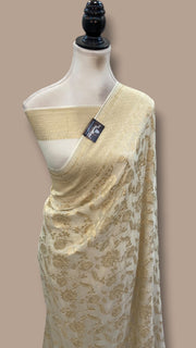Khaddi Georgette Handloom Banarasi Saree - Water Zari - The Handlooms