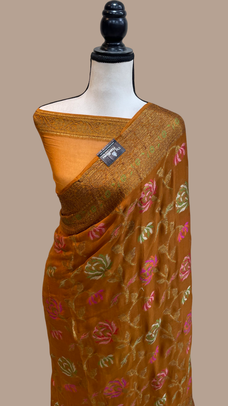 Pure Chiffon Khaddi Banarasi Saree - The Handlooms