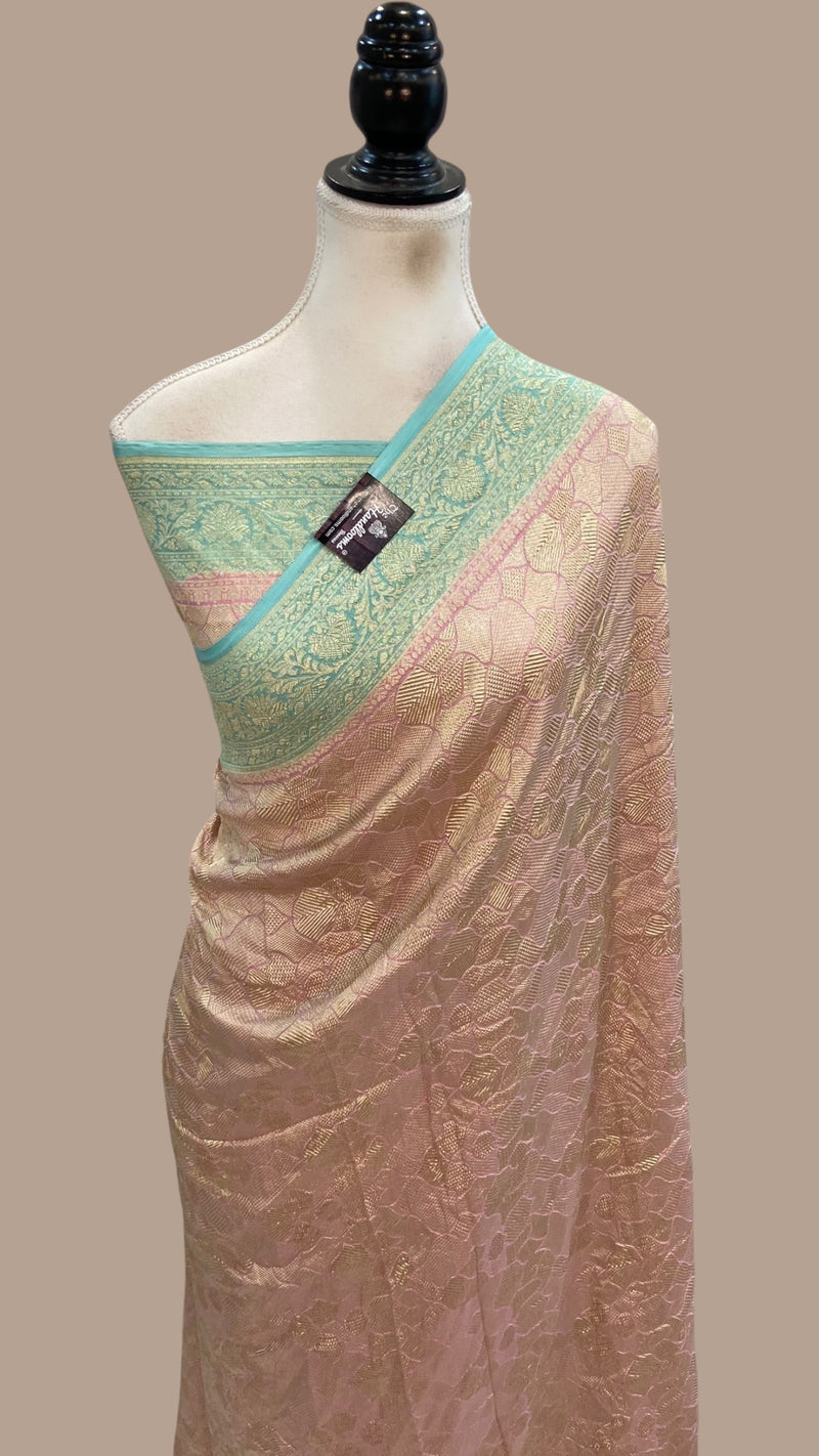 Khaddi Georgette Handloom Banarasi Saree - Tanchui Brocade