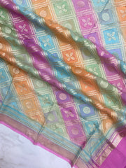 Pure Khaddi Georgette Rangkat Dupatta - Water Zari - The Handlooms