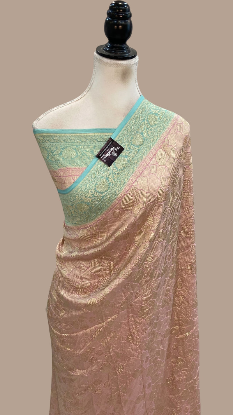 Khaddi Georgette Handloom Banarasi Saree - Tanchui Brocade