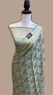 Pure Chiffon Khaddi Banarasi Saree - The Handlooms