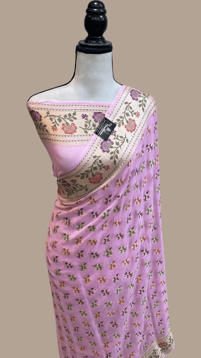 Pure Chiffon Khaddi Banarasi Saree - The Handlooms