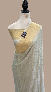 Pure Khaddi Georgette Banarasi Saree -  Gold zari - The Handlooms