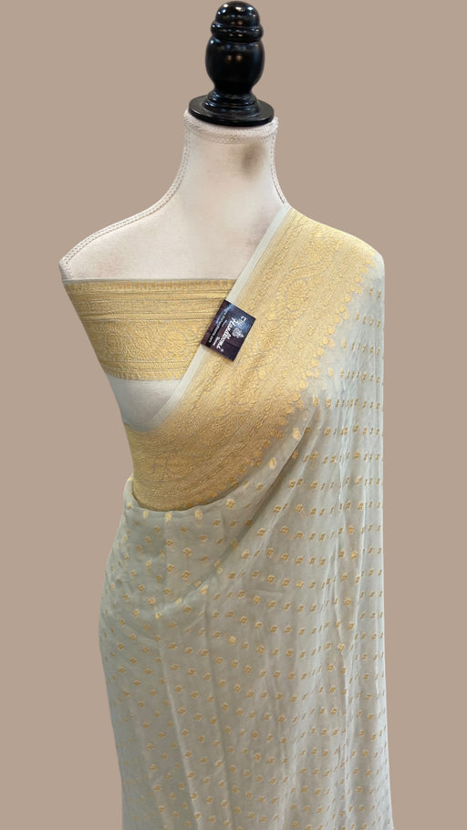 Pure Khaddi Georgette Banarasi Saree -  Gold zari - The Handlooms