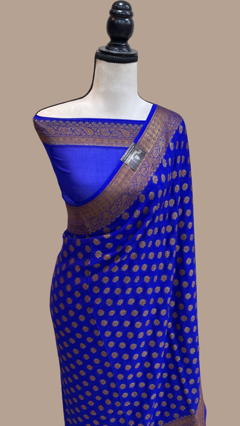 Pure Chiffon Khaddi Banarasi Saree - The Handlooms