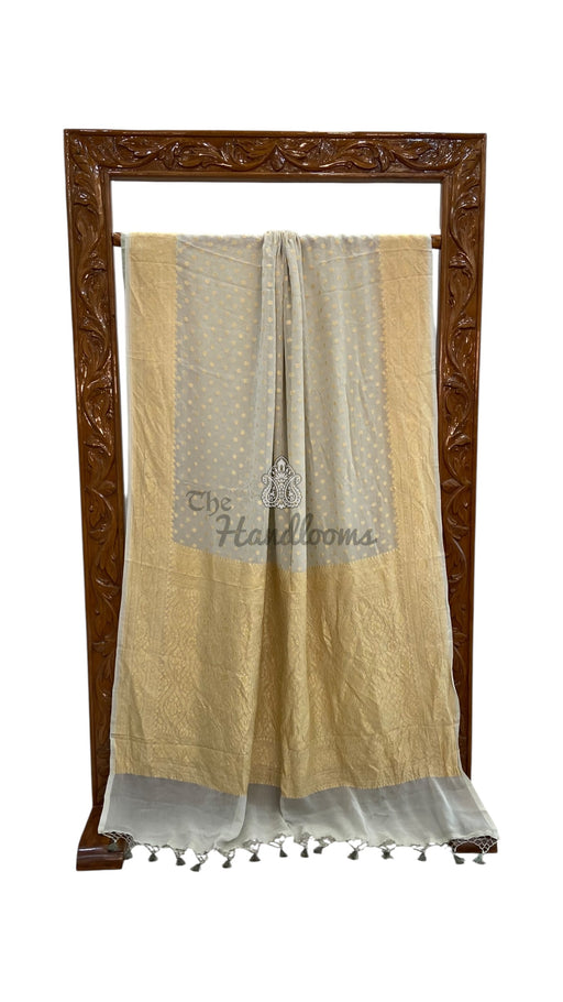 Pure Khaddi Georgette Banarasi Saree -  Gold zari - The Handlooms