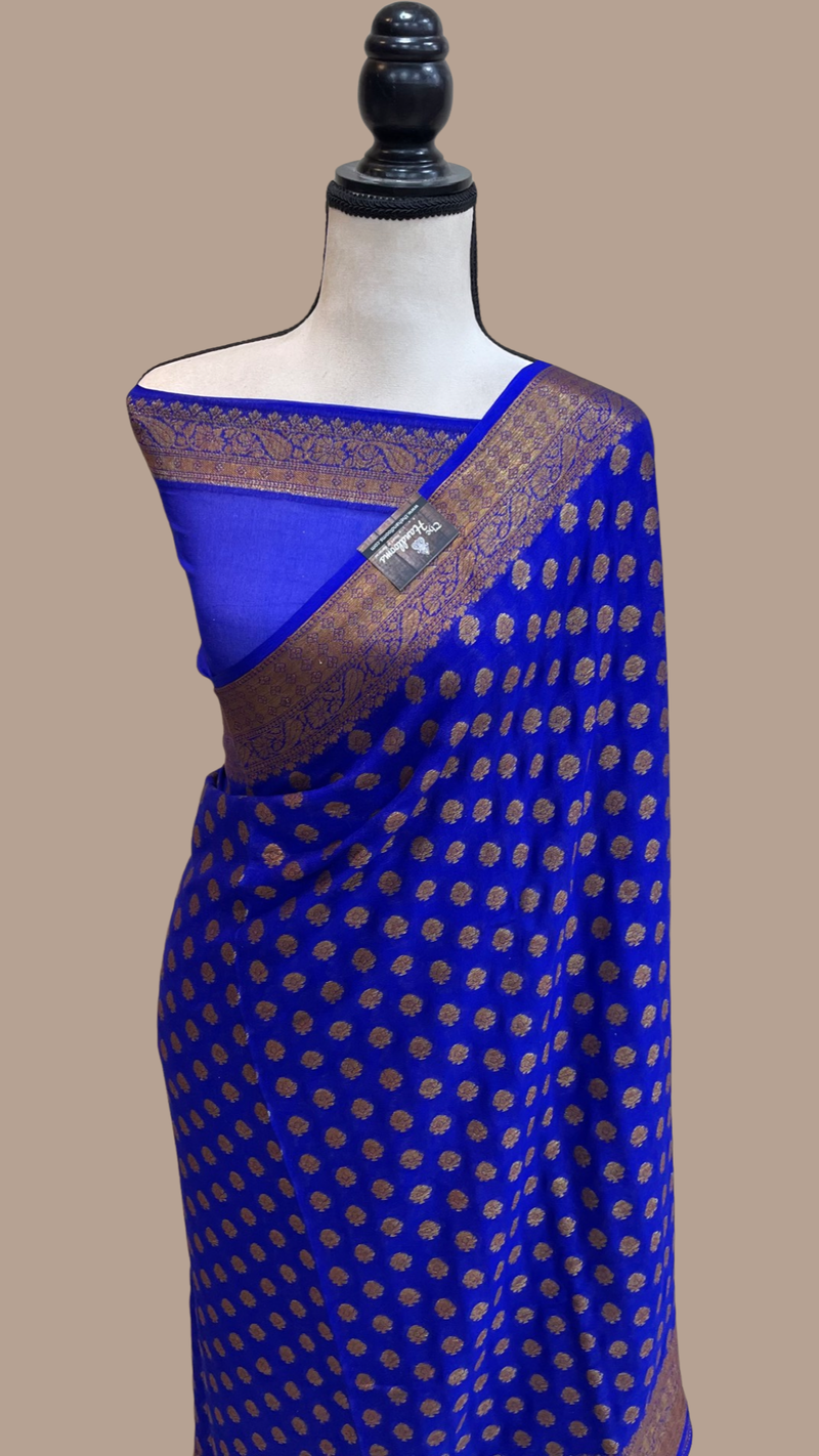 Pure Chiffon Khaddi Banarasi Saree - The Handlooms