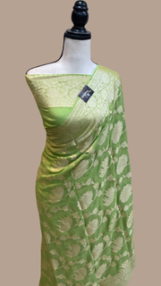 Pure Chiffon Khaddi Banarasi Saree - The Handlooms