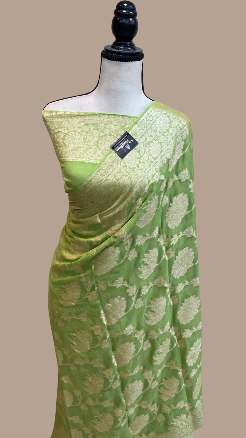 Pure Chiffon Khaddi Banarasi Saree - The Handlooms