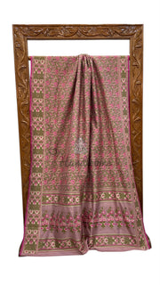 Regal Pure Katan Jamdani Silk Banarasi Saree – Handwoven Tanchui Brocade - The Handlooms