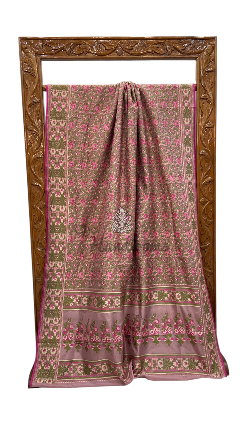 Regal Pure Katan Jamdani Silk Banarasi Saree – Handwoven Tanchui Brocade - The Handlooms