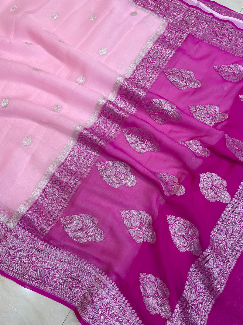 Pure Georgette Handloom Banarasi Saree - The Handlooms