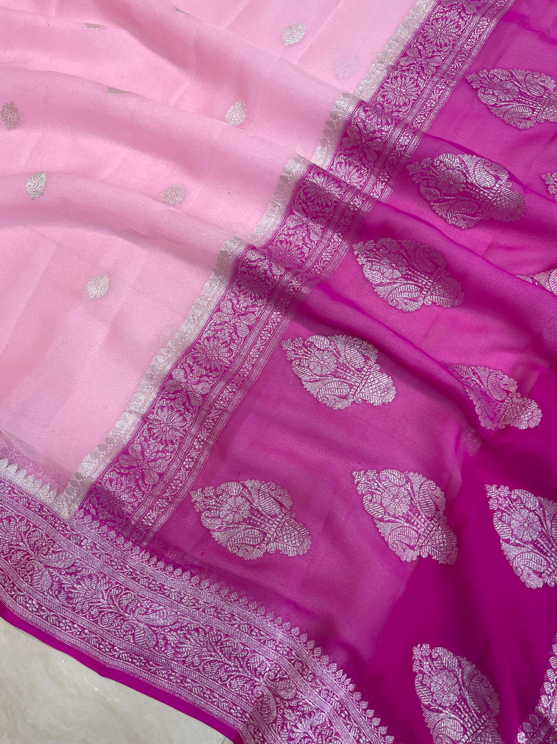 Pure Georgette Handloom Banarasi Saree - The Handlooms