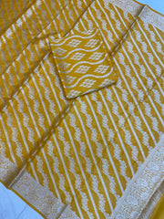 Pure Chiffon Khaddi Banarasi Dress material - The Handlooms