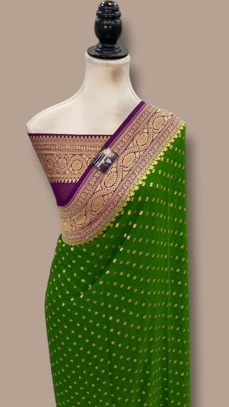 Pure Khaddi Georgette Handloom Banarasi Saree
