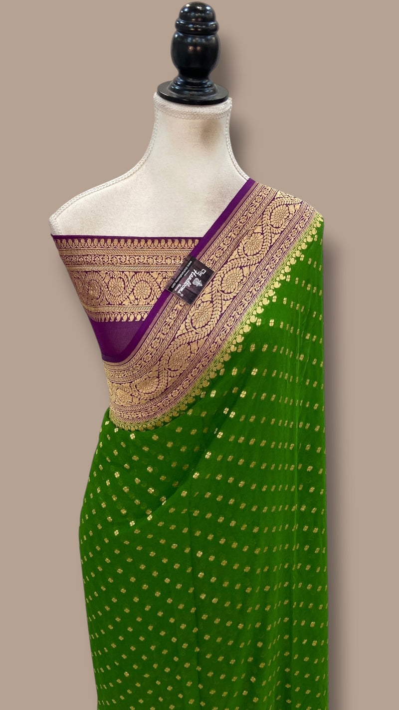 Pure Khaddi Georgette Handloom Banarasi Saree