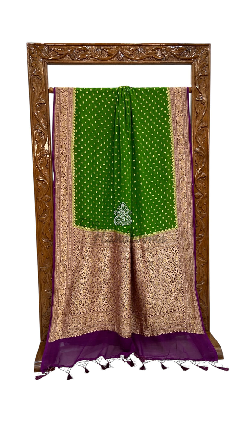Pure Khaddi Georgette Handloom Banarasi Saree