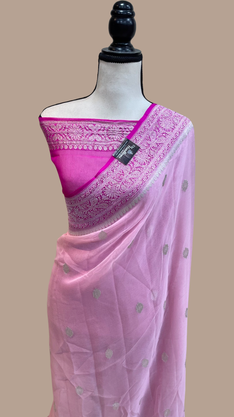 Pure Georgette Handloom Banarasi Saree - The Handlooms