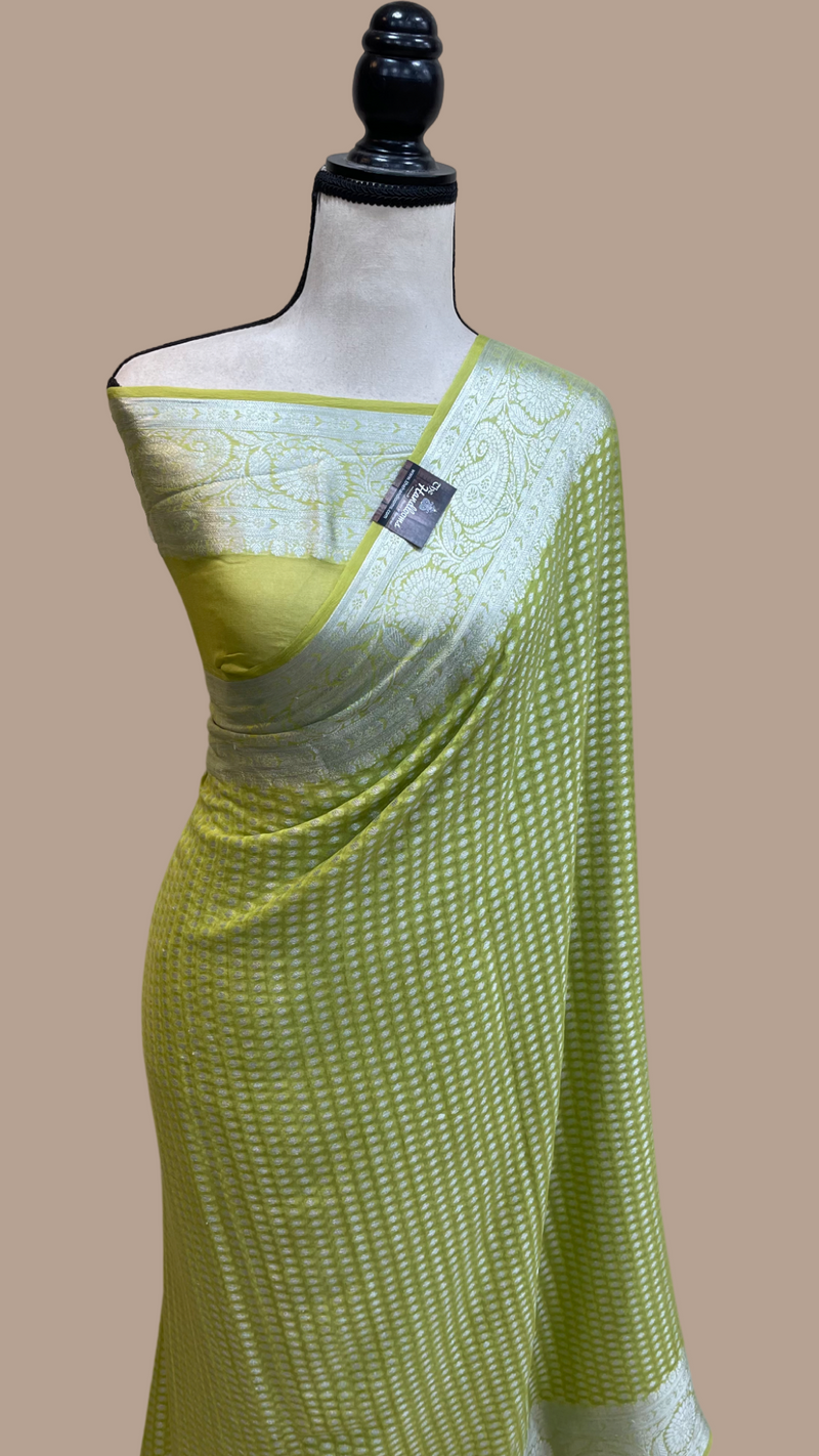 Pure Chiffon Khaddi Banarasi Saree - The Handlooms