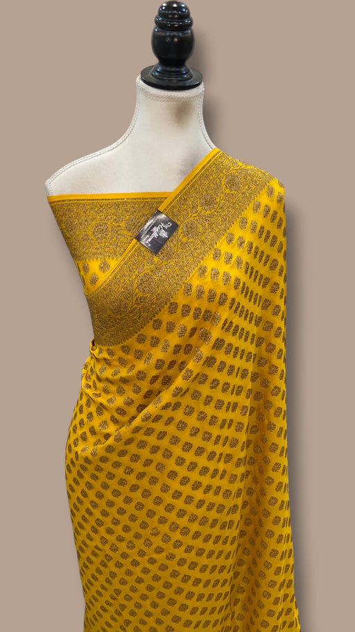 Khaddi Georgette Banarasi Saree -  Antique zari - The Handlooms