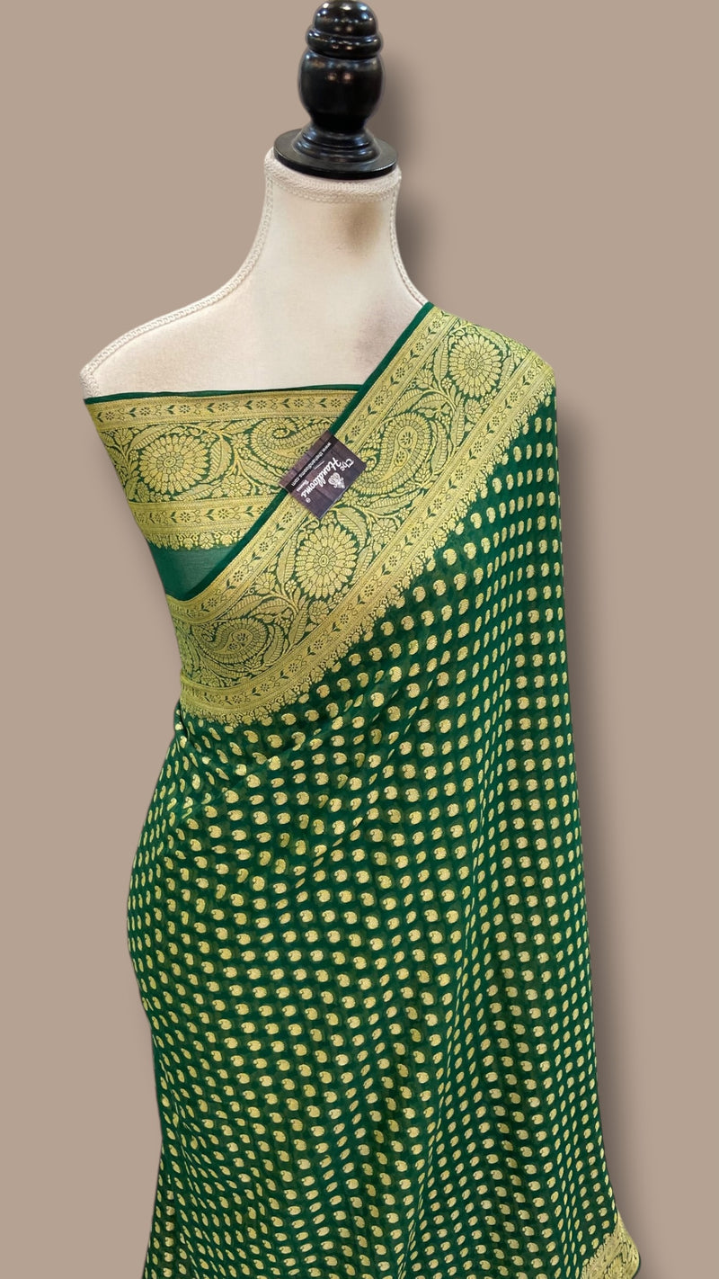 Pure Chiffon Khaddi Banarasi Saree - The Handlooms