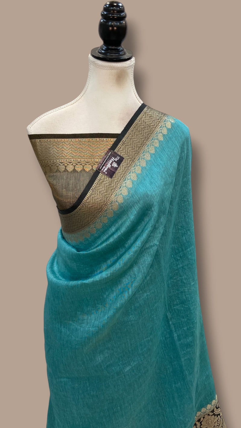 Pure Linen Banarasi Saree