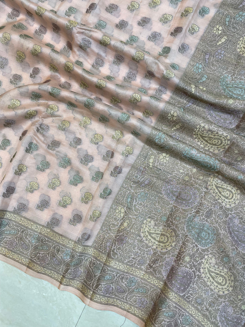 Pure Butter Crepe Banarasi Saree - The Handlooms