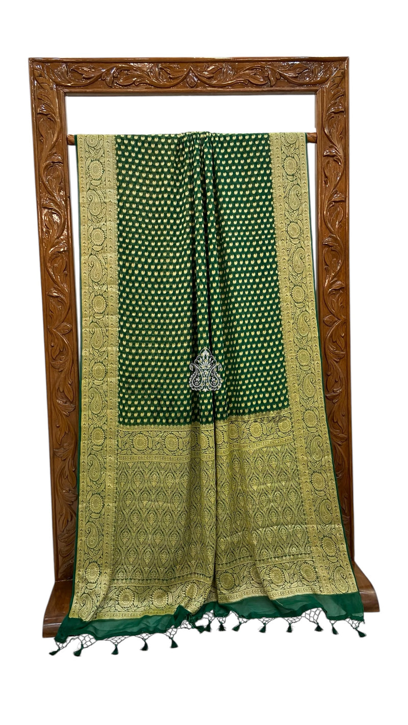 Pure Chiffon Khaddi Banarasi Saree - The Handlooms