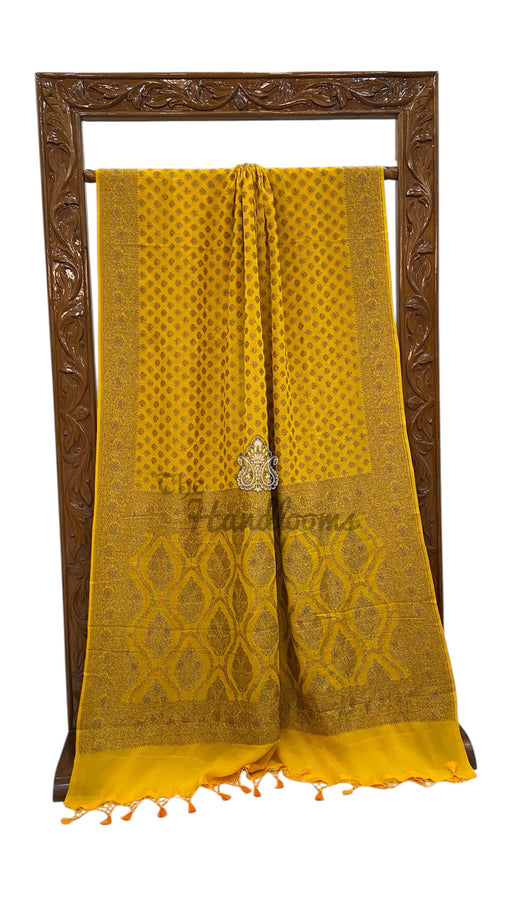 Khaddi Georgette Banarasi Saree -  Antique zari - The Handlooms