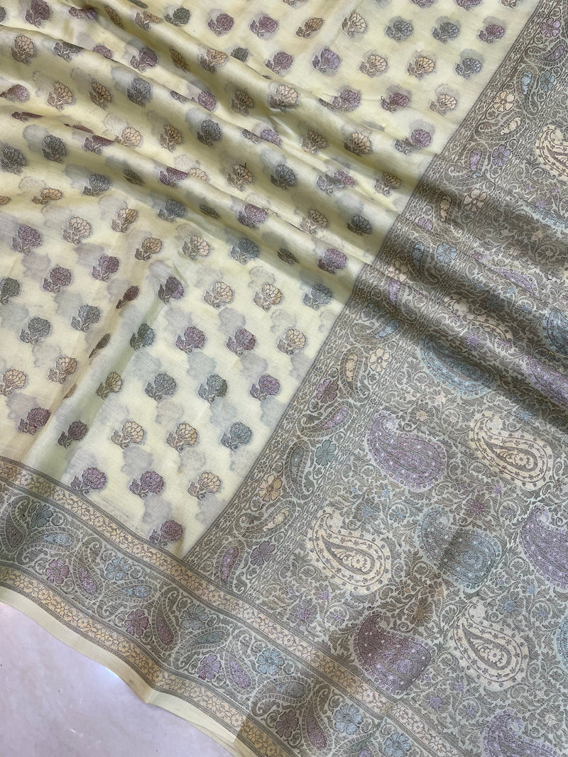 Pure Butter Crepe Banarasi Saree - The Handlooms