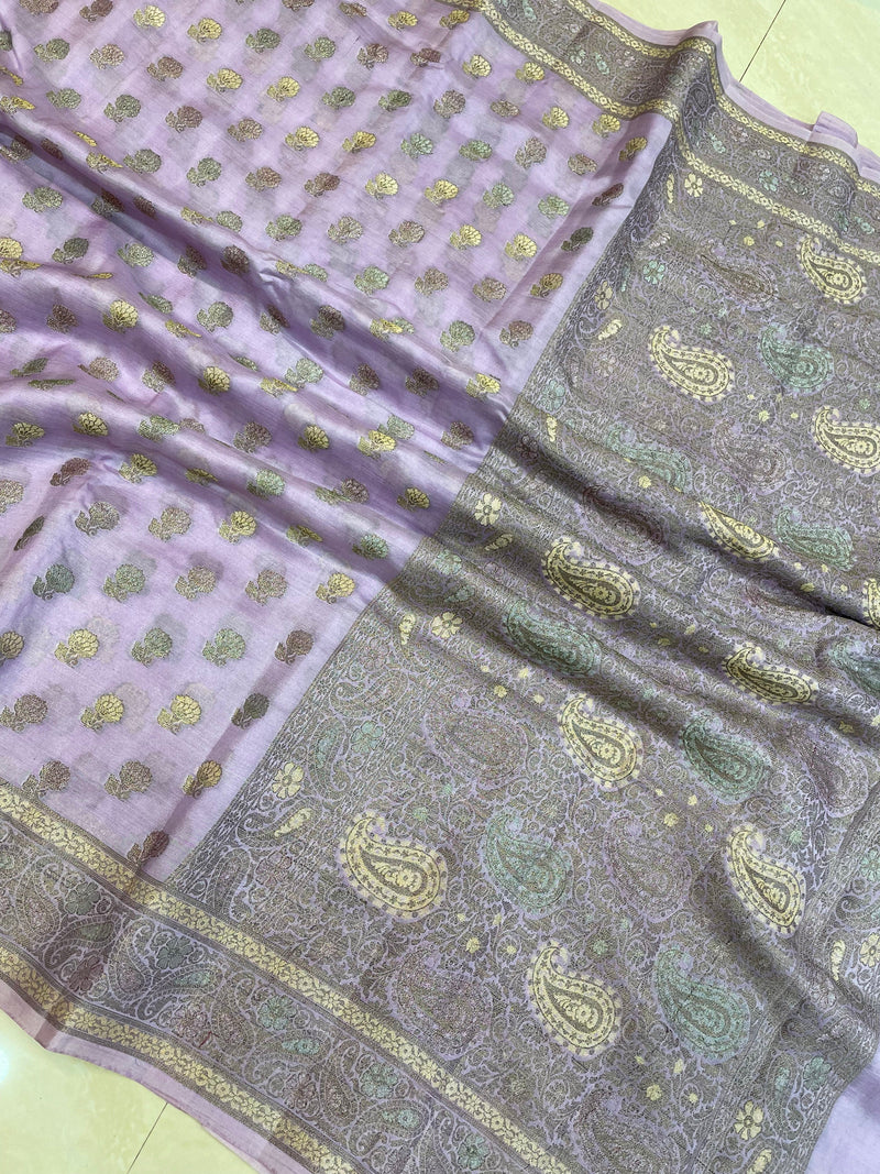 Pure Butter Crepe Banarasi Saree - The Handlooms