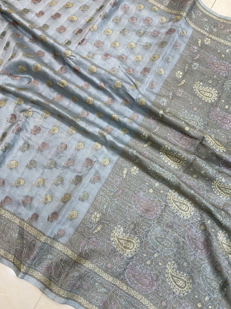 Pure Butter Crepe Banarasi Saree - The Handlooms