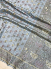 Pure Butter Crepe Banarasi Saree - The Handlooms