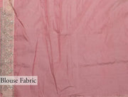 Pink Pure Katan Silk Banarasi Handloom Saree with Zardozi Gota Patti Handwork - The Handlooms