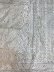 Pure Tussar Chikankari Handloom Banarasi Dress Material - The Handlooms