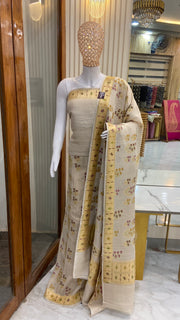 Pure Tussar Georgette Handloom Banarasi Lehenga - The Handlooms