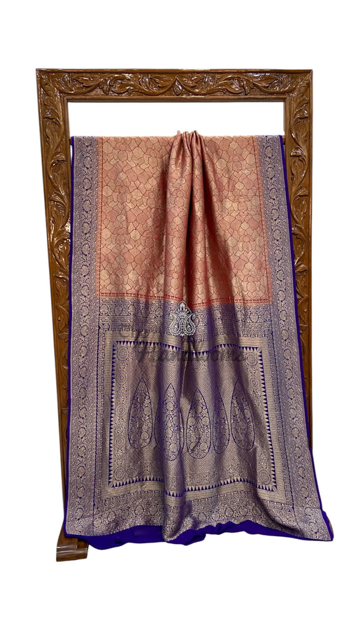 Khaddi Georgette Handloom Banarasi Saree - Tanchui Brocade - The Handlooms